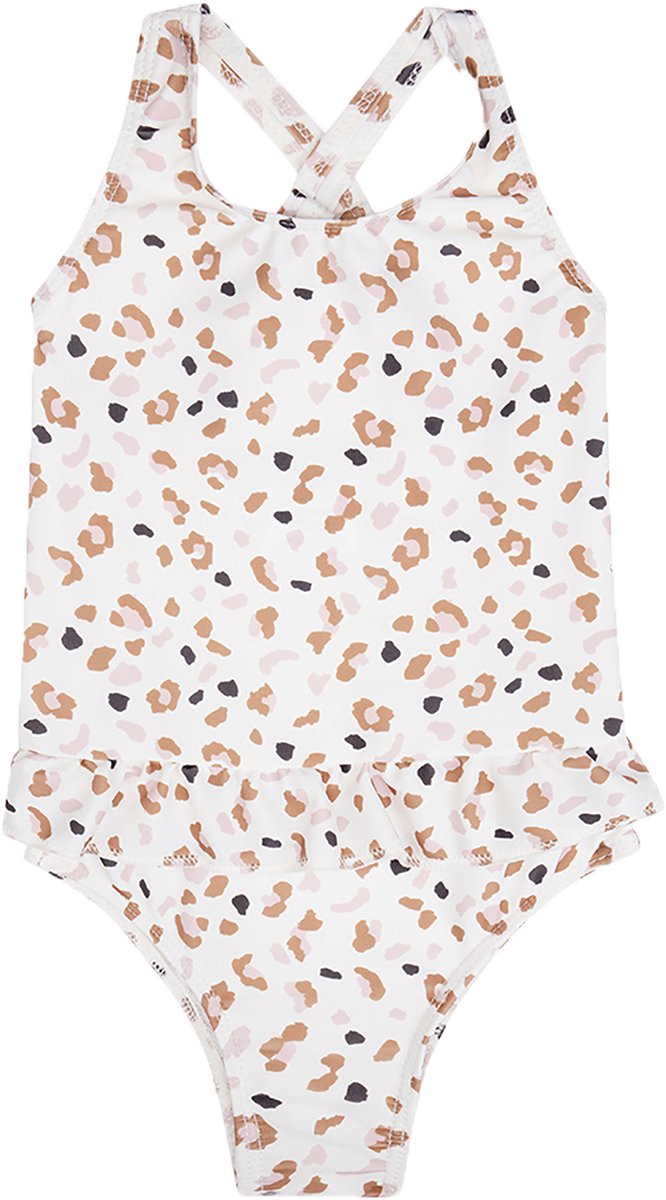 Swim Essentials | Kaki Panterprint Meisjes UV Badpak – Maat 110/116