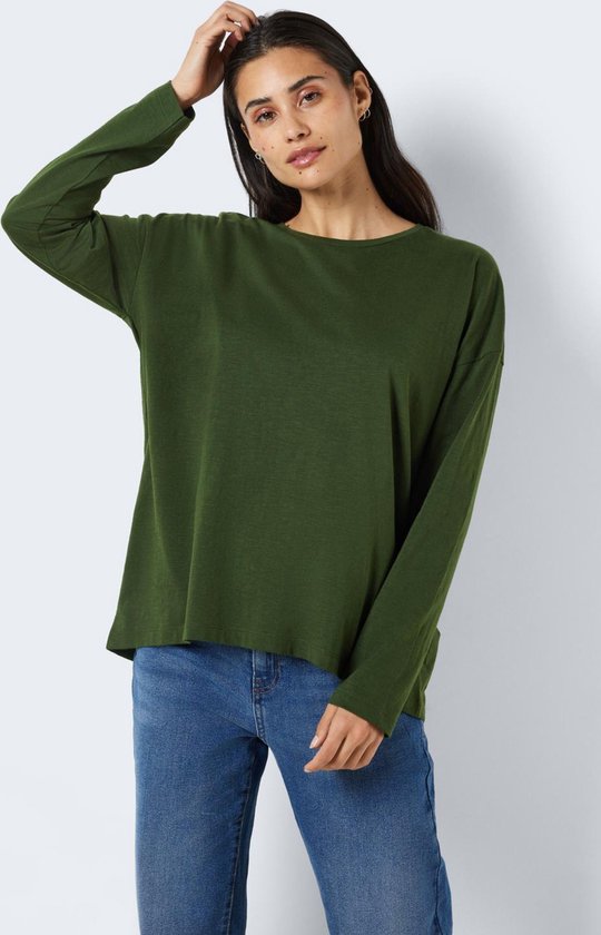 Noisy May Nmmathilde T-Shirt Donna Maniche Lunghe Girocollo - Basic Cotone Comfort