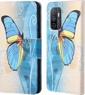 Coverup Book Case - Geschikt voor Samsung Galaxy A53 Hoesje - Blauwe Vlinder