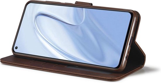 Coque Xiaomi Redmi Note 9 - Étui livre de Luxe - Marron foncé