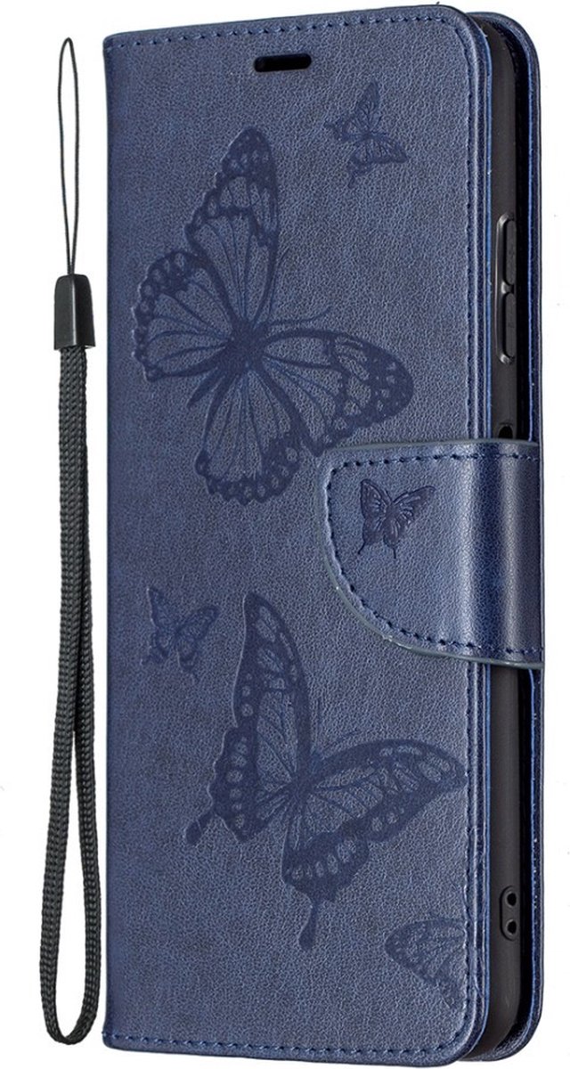 Samsung Galaxy A22 5G Hoesje - Coverup Vlinders Book Case - Blauw