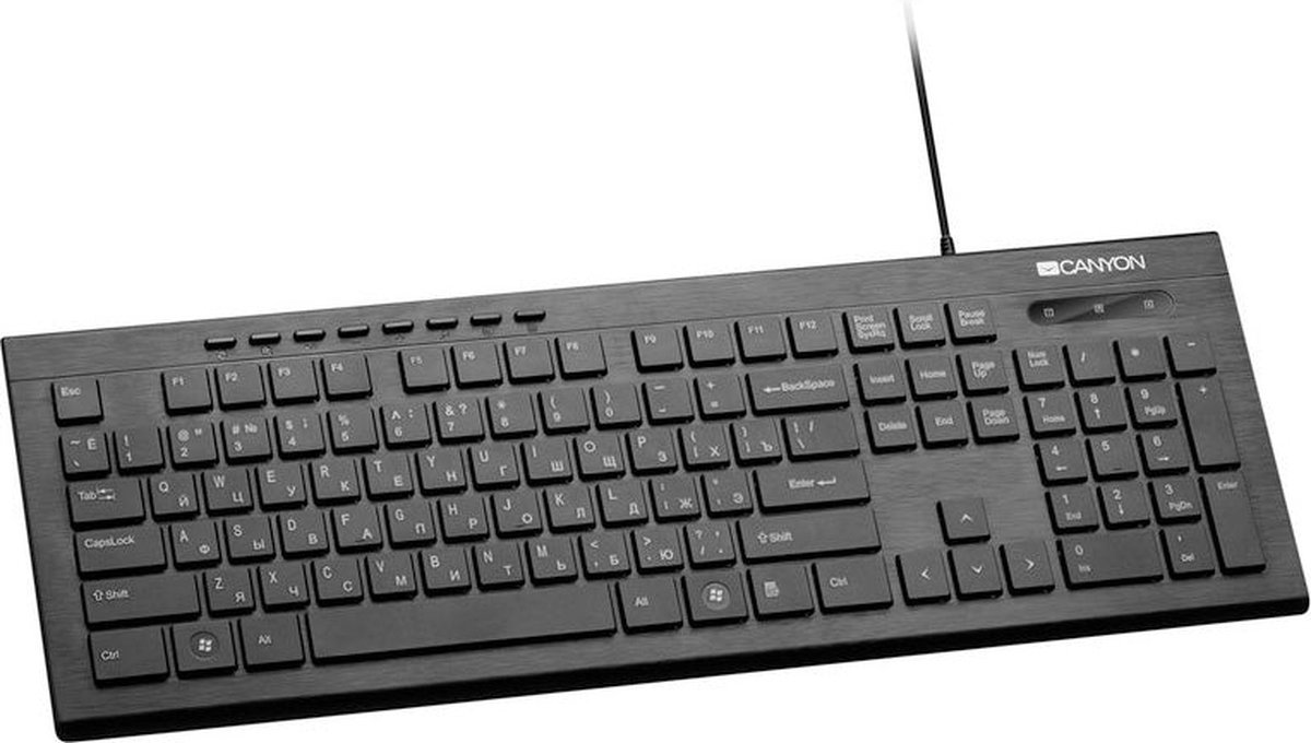 Canyon HKB -W2 FR Keyboard - Wired USB Multimedia - LED Black (Azerty)