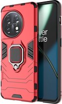 Coverup Ring Kickstand Back Cover - Geschikt voor OnePlus 11 5G Hoesje - Rood
