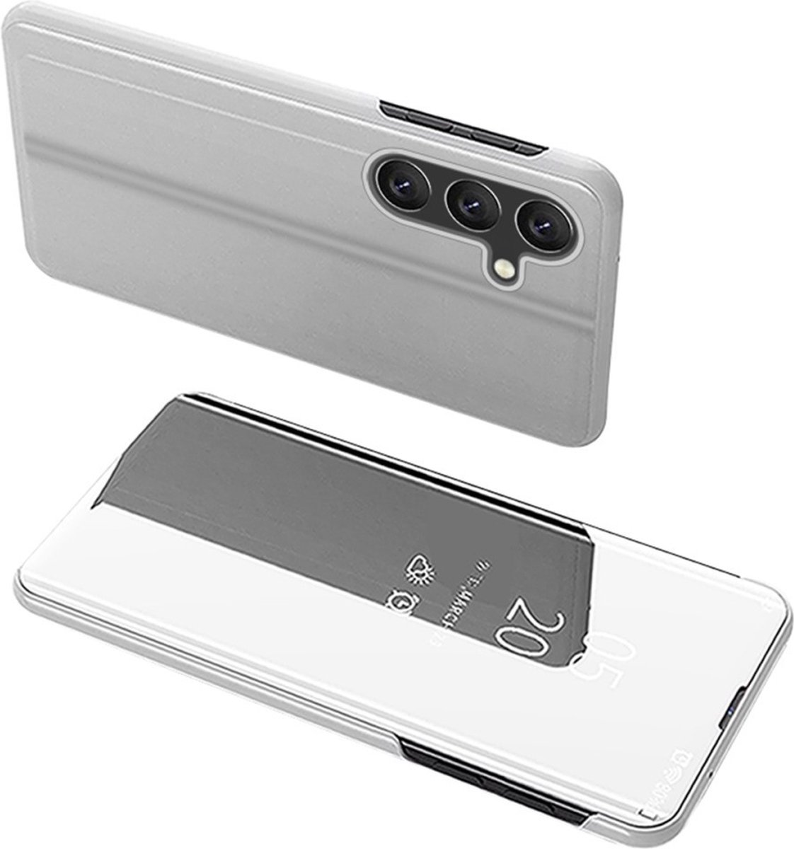 Hoesje - Geschikt voor Samsung Galaxy A54 Hoesje - Mirror View Case - Grijs