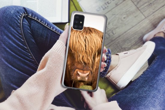 Coque Samsung Galaxy A52 5G - Highlanders écossais - Marron - Herbe - Siliconen