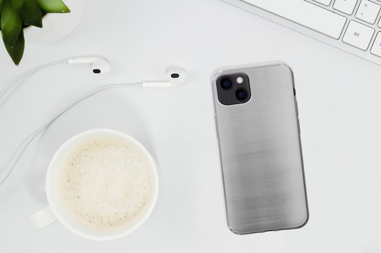 Coque iPhone 13 mini - Impression métallique - Argent - Ligne - Grijs - Structure - Siliconen Phone Case