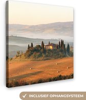 Canvas Schilderij Toscane - Landschap - Italië - 90x90 cm - Wanddecoratie