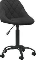 vidaXL - Kantoorstoel - draaibaar - fluweel - zwart