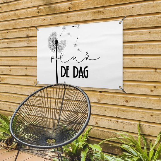 Posters de jardin en plein air Citations - Seize the day - Carpe diem - Dictons - 90x60 cm - Toile de jardin - Affiche d'extérieur