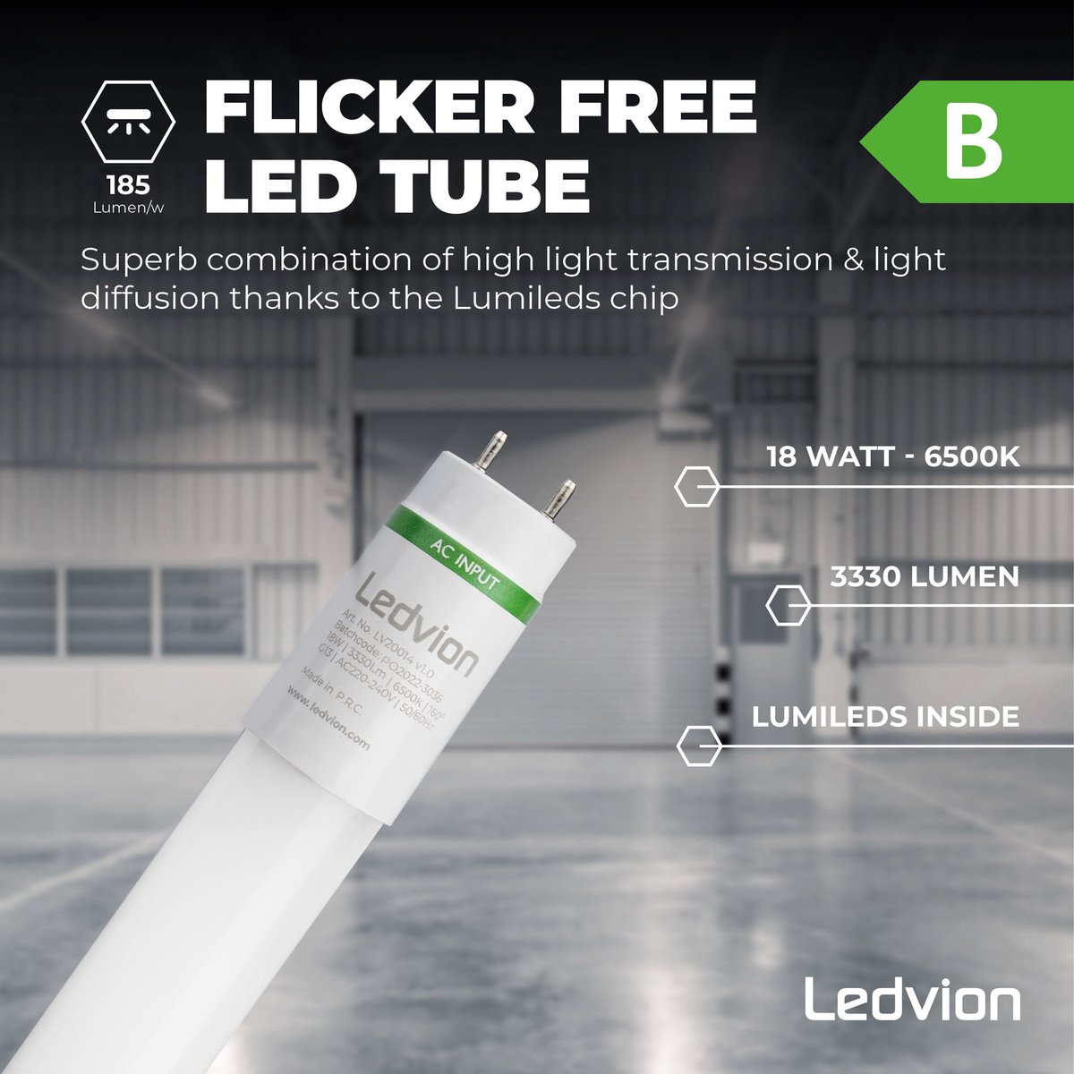 Ledvion LED TL Armatuur 120CM - 6500K - IP65 - Incl. LED TL Buis