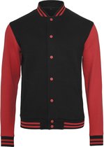 Build your Brand Sweat College Jacket BY015 - black/red - XL
