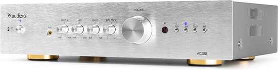 Stereo versterker - Audizio AD200A - hifi versterker met Bluetooth - Subwoofer aansluiting - Zilver — afbeelding 5