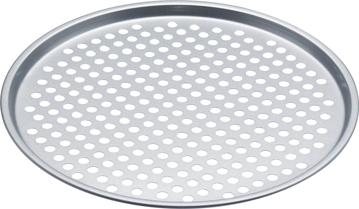 KitchenCraft Geperforeerde Pizzapan / Metalen Pizza Bakplaat - 33 Centimeter
