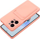 Case2go - Hoesje geschikt voor Xiaomi Redmi Note 12 5G - Met pasjeshouder - Roze