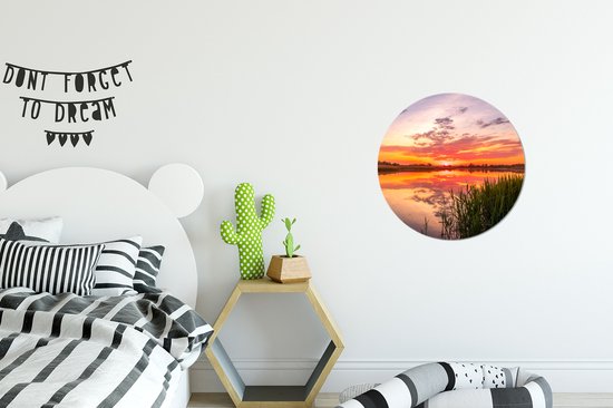 WallCircle - Stickers muraux - Cercle de papier peint - Water - Air - Nature - 30x30 cm - Cercle mural - Autocollant - Autocollant papier peint rond