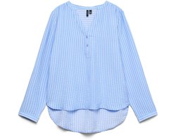 VERO MODA - VMKAJA LS V-NECK FOLD-UP TOP WVN - Dames - Blouses
