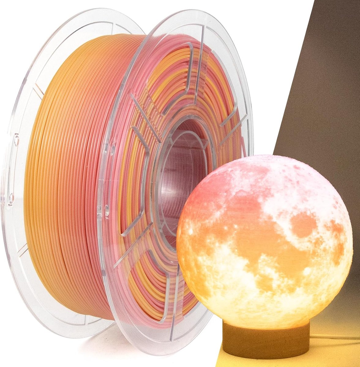 3D Printer Filament - PETG Materiaal - Modelbouw - Hoge Printsnelheid - 1.75 mm 1KG - Roze Geel