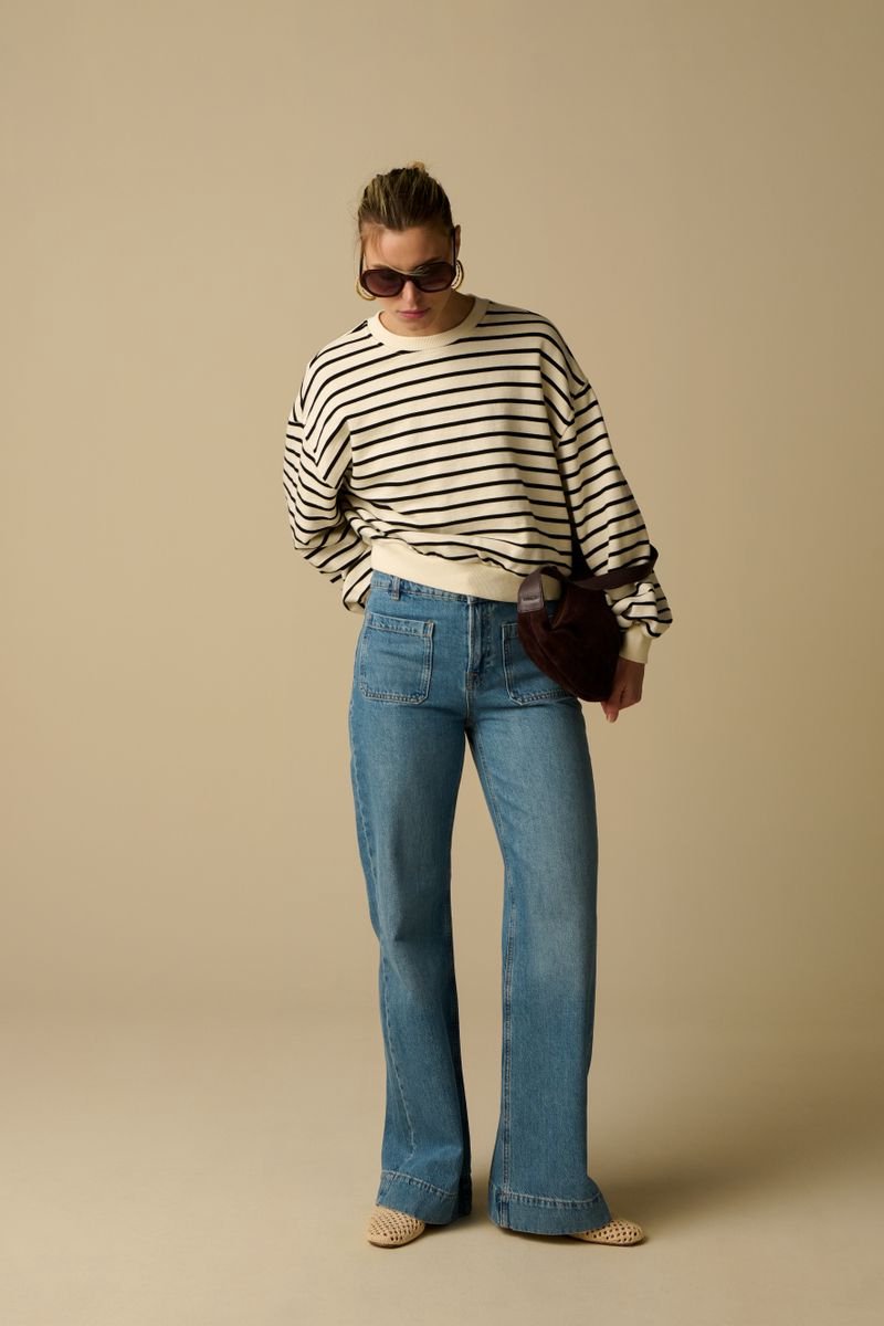 Sissy-Boy - Witte gestreepte oversized sweater