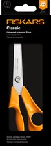 Verpakking met oranje Fiskars Classic universele schaar, 21cm.