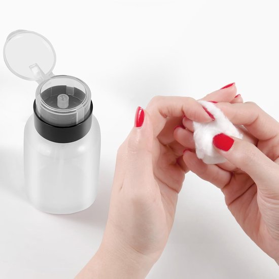 3 Stuks - Nagellak Remover Pomp Dispenser - 200 ml Push Down Fles - Lege Navulbare Container voor Aceton & Alcohol - Lekvrij & Reisvriendelijk - Nail Art Tool Set - Transparant van Merkloos — afbeelding 2