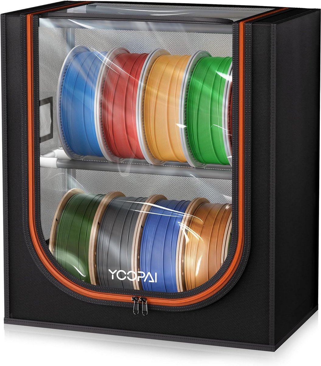 Filament Opbergrek - Spoelhouder - 3D Printen - Stoffen Cover - 10 Rollen - Wit