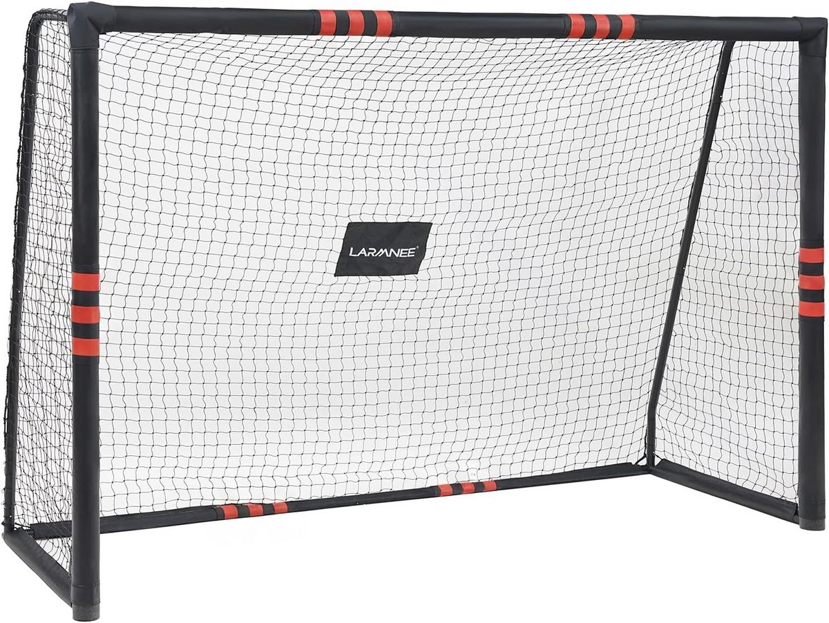 Voetbaldoel - Trainingsdoel - Buiten sporten - Schuimrubber bescherming - 240 x 85 x 160 cm - Zwart Rood