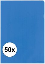 50x Insteekmap blauw A4 formaat 21 x 30 cm - Kantoorartikelen