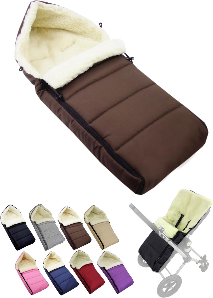 Winter Voetenzak - Baby Buitenzak - Warme Baby - Universele Pasvorm - 108 cm - Bruin