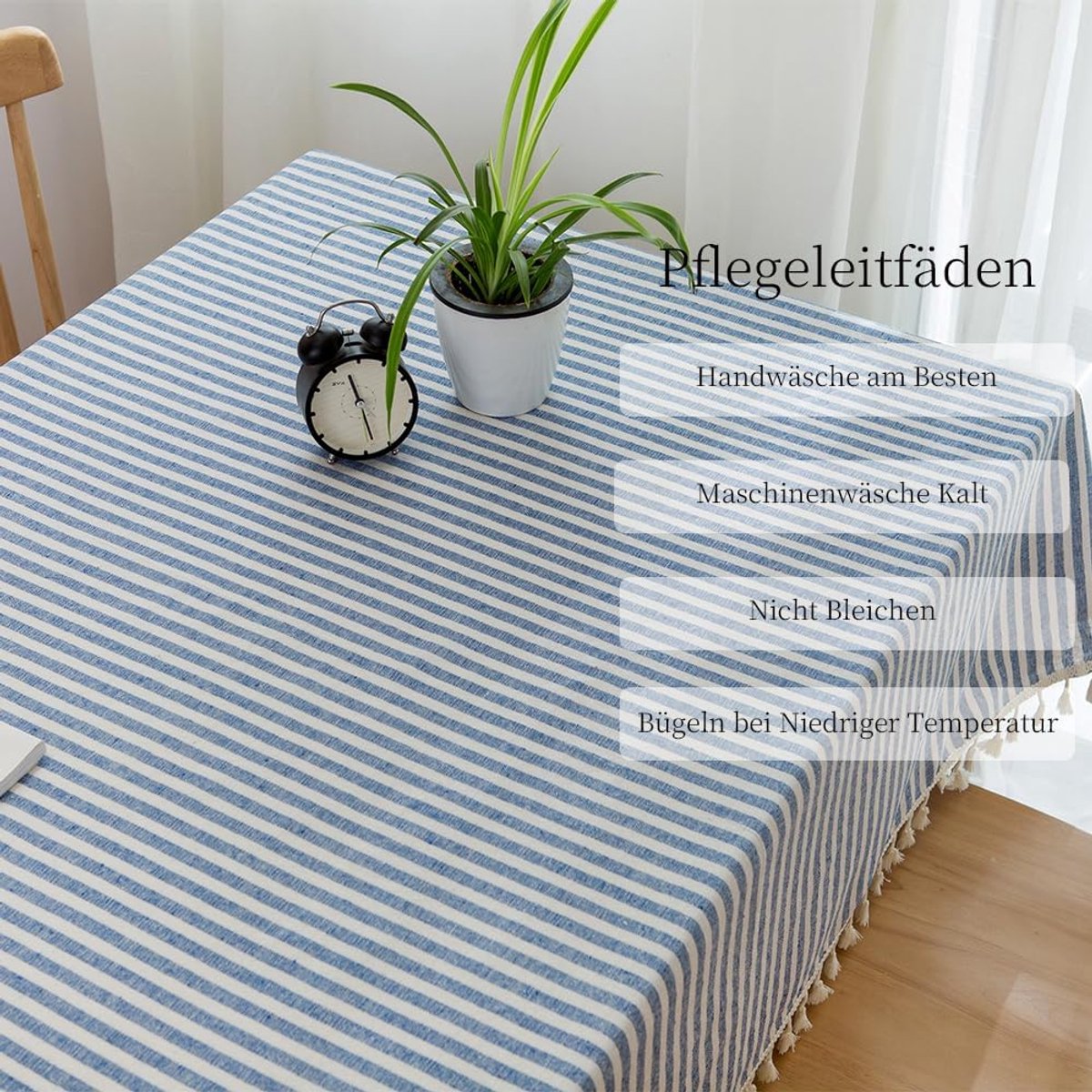 Afwasbaar Tafelkleed in Linnenlook Vierkant Blauw voor Binnen en Buiten
