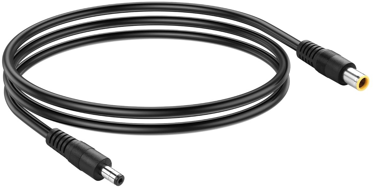 Stroomadapterkabel - DC Kabel - Energie Overdracht - 14AWG Dikke Draad - 1 Meter Lengte - Zwart