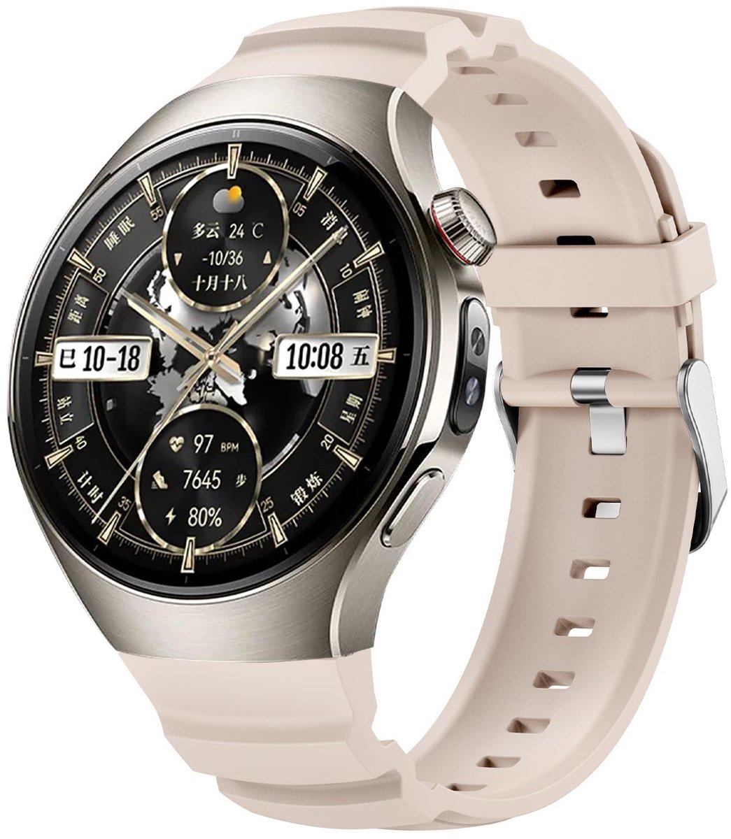 By Qubix - Contour siliconen band 'True Fit' - Sterrenlicht - geschikt voor Huawei Watch 5 - 46mm