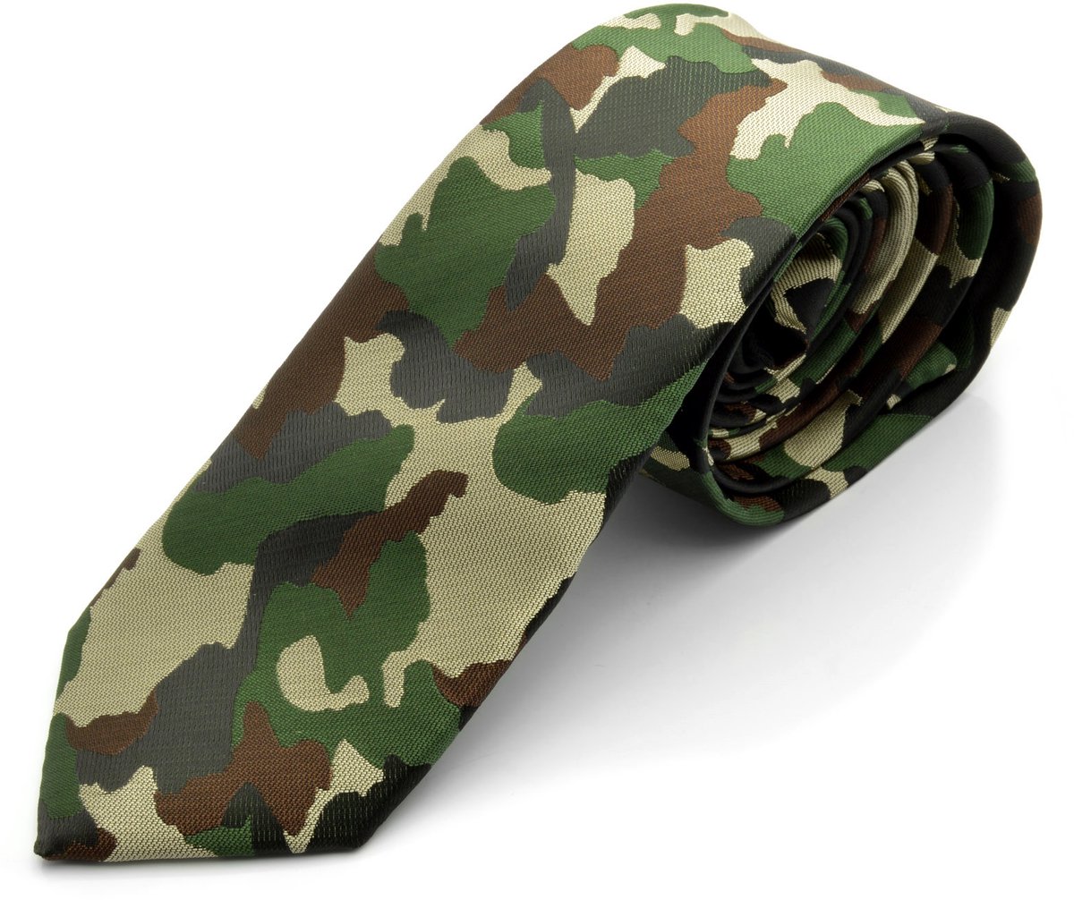 Groen / Bruine Camouflage Stropdas