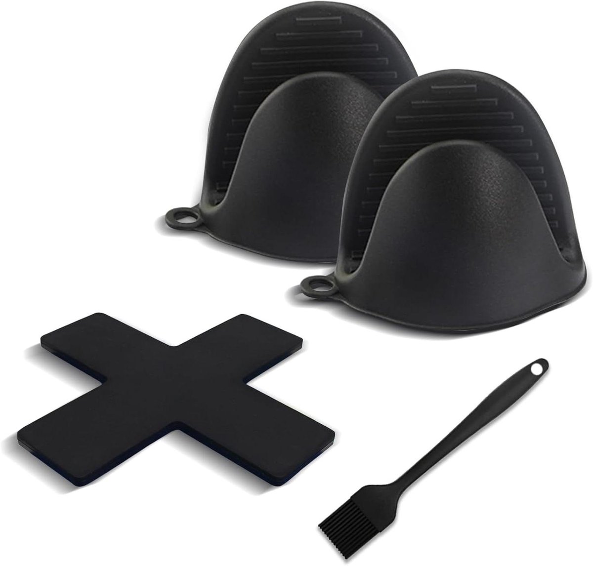Mini-ovenwanten set: siliconen antislip, hittebestendige pannenonderzetters