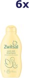 Zes flessen Zwitsal anti-klit shampoo met zwaan- en kuikenprint.
