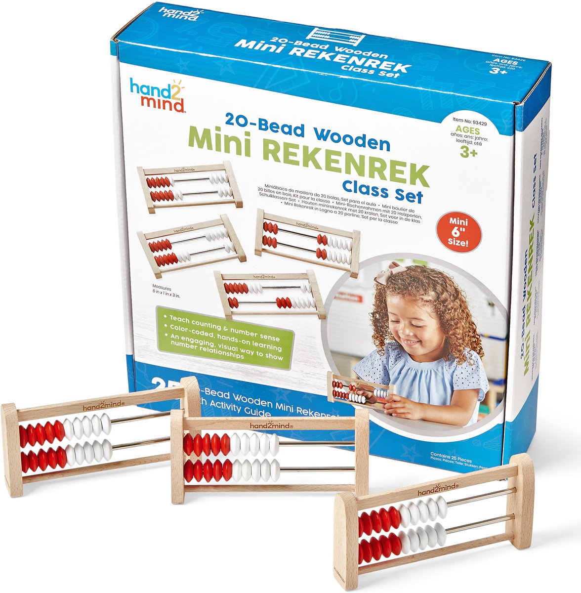Learning Resources rekenrek mini - 20 kralen (2 rijen) klassenvoordeelset (25st.) - 3+