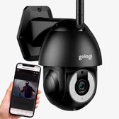 Gologi Superior Beveiligingscamera Buiten – 3K HD 5MP - Buiten Camera Met Nachtzicht – Buitencamera - Bewakingscamera voor Buiten - Met WiFi en APP - Zwart