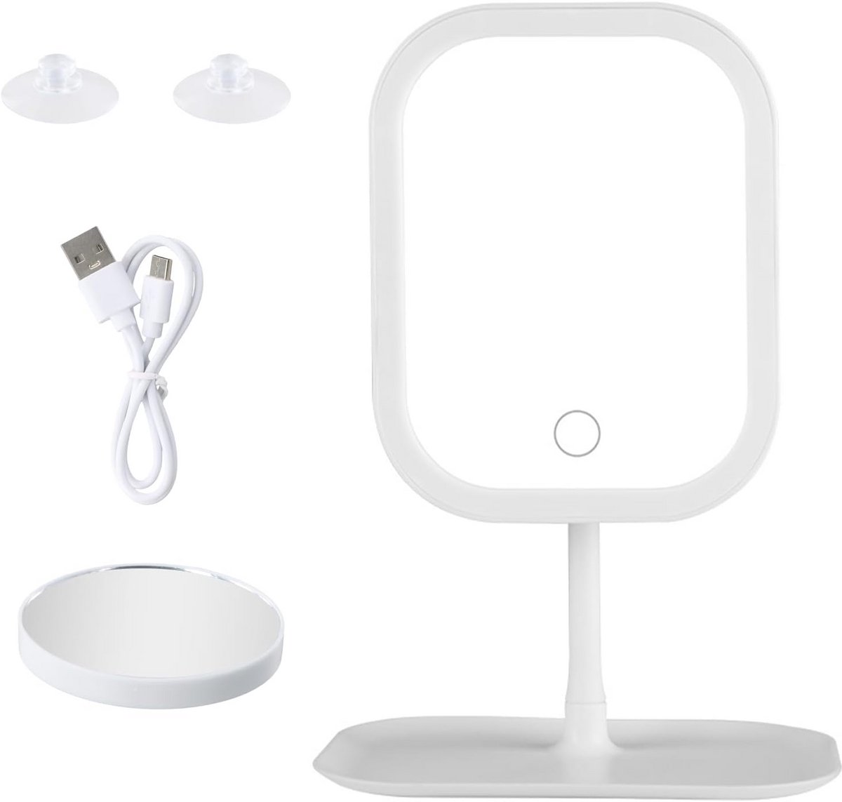 Draaibare Make-up Spiegel met 3 Lichtmodi en Touchscreen Bediening