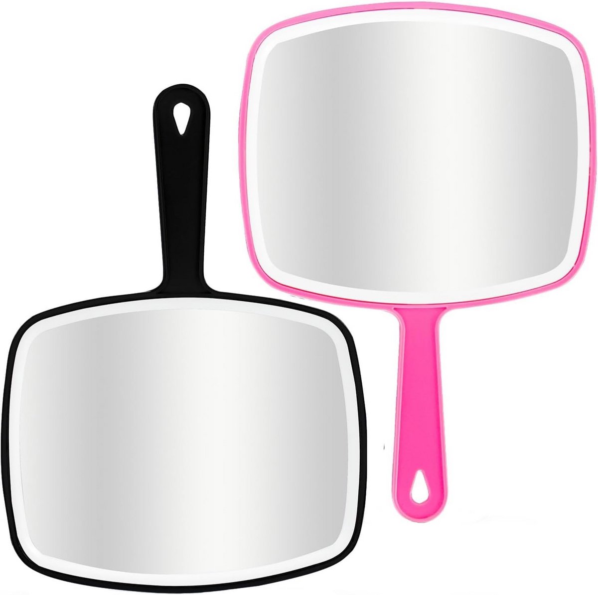 Set van 2 Handspiegels met Handvat voor Make-up en Scheren, Groot Forma