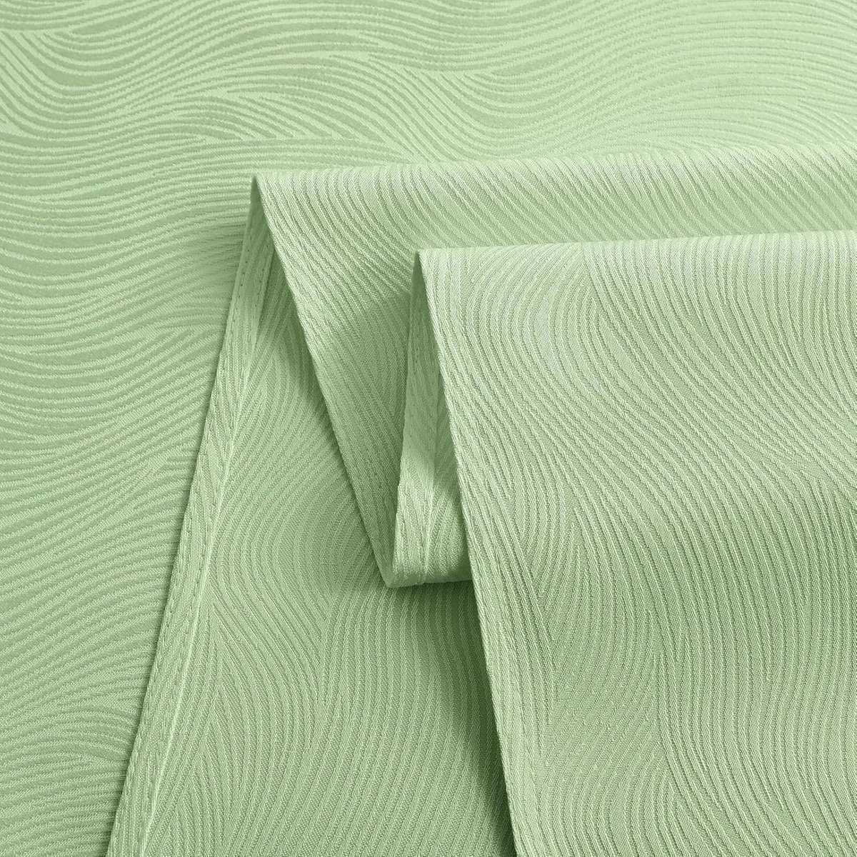 Rond Tafelkleed 160 cm Lichtgroen Vlekbestendig Jacquard Streeppatroon