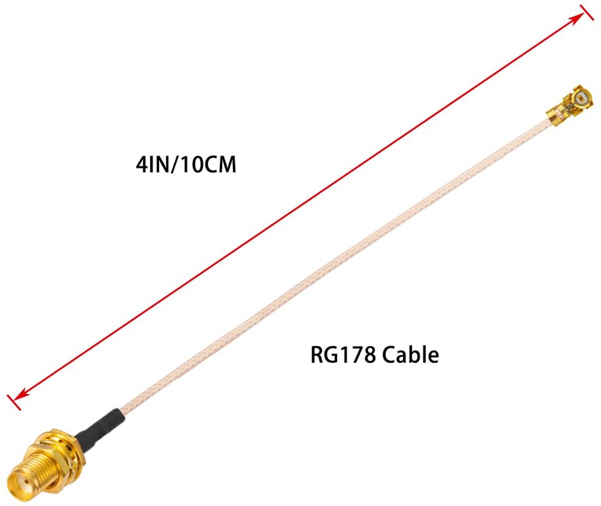2 Stuks U.FL naar SMA Vrouwelijke RF Coaxiale Kabel RG178 10cm voor WiFi Routers en Netwerkkaarten