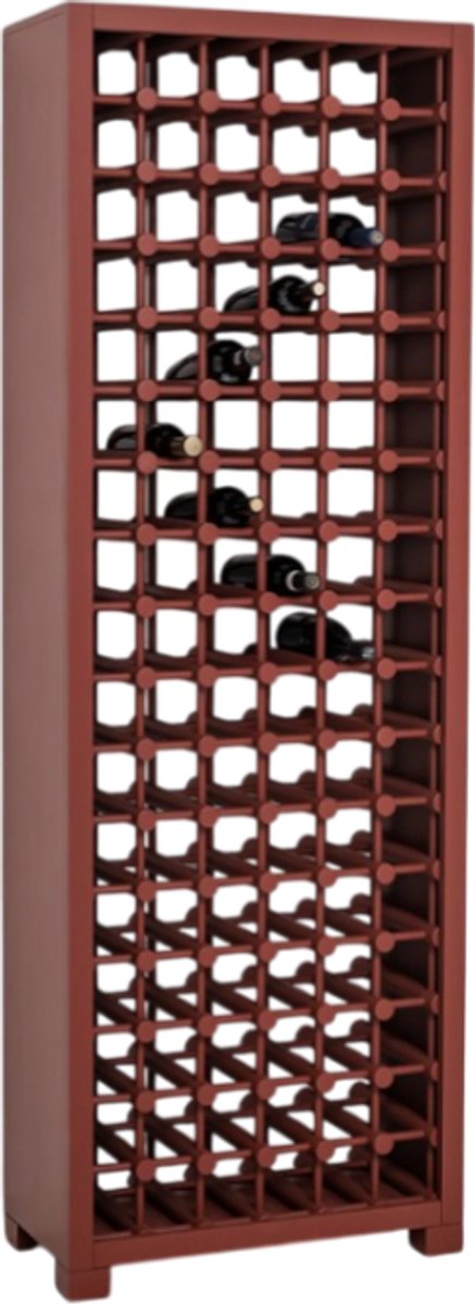 Strakke hoge strakke wijnkast/wijnrek voor 102 flessen - 68x200 cm - rood (PS736)