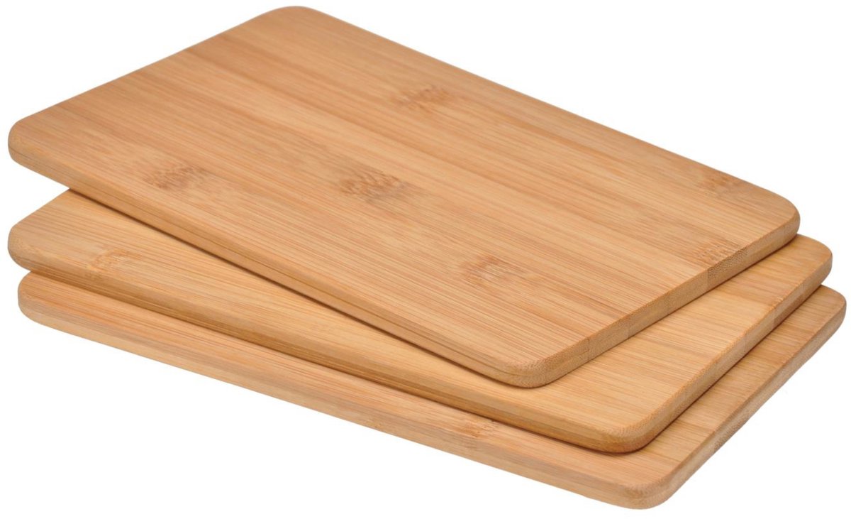 Snijplanken - 3x - 22 x 14 cm - bamboe hout - broodplanken - Serveer planken