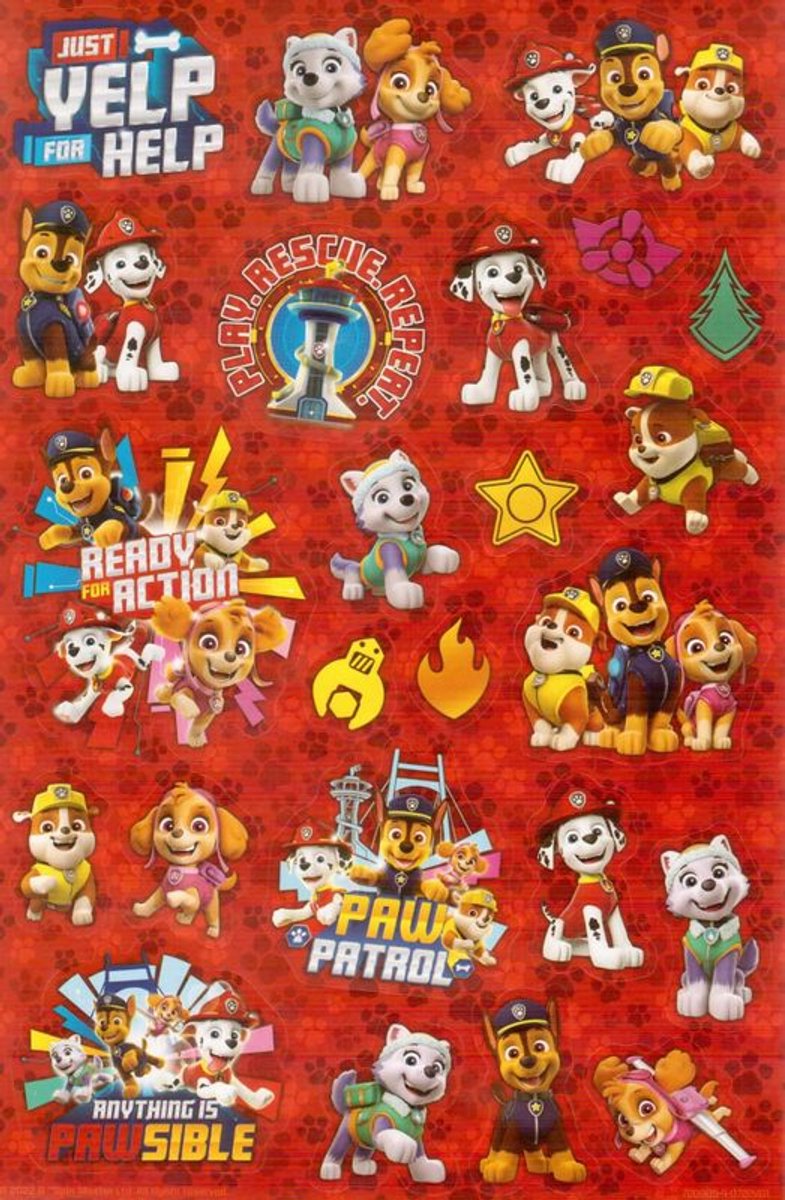PAW Patrol stickers speelgoed - Totum super stickerset XL jongens en meisjes vanaf 3 jaar - 36 x 36 cm - 7 vellen incl. metallic en 3D stickers en spelletjes cadeautip knutselen — afbeelding 18