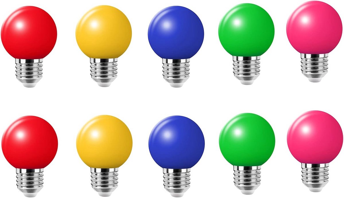 Gekleurde E27 LED Gloeilampen 2W - Mix van Kleuren voor Feestverlichting en Decoratie