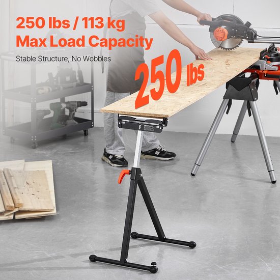 VEVOR 2x rolstandaard rolstandaard verstelbaar 68-109cm werkstandaard opvouwbaar 113kg — afbeelding 3