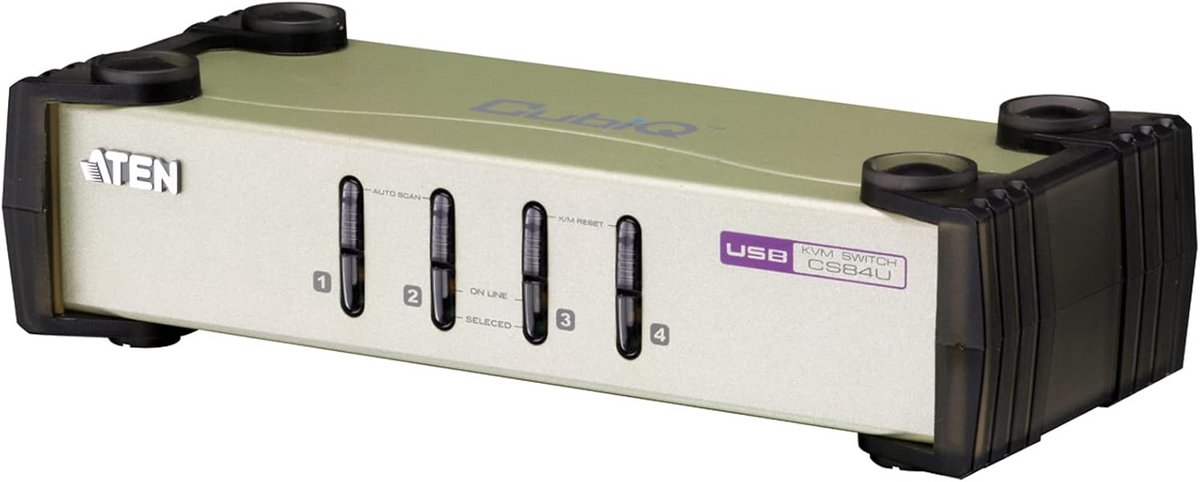 4-Poorts KVM Switch voor PS/2, USB en VGA Beeldschermen