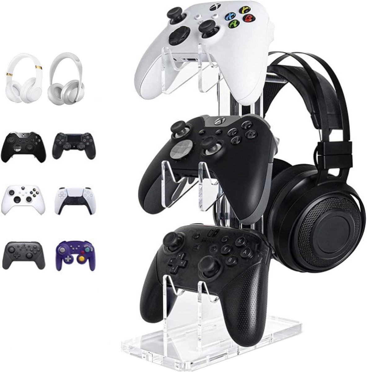 Hoofdtelefoon Controller Houder - Gaming Bureau Organizer - Opgeruimd Gaming Bureau - 3 Lagen Acryl