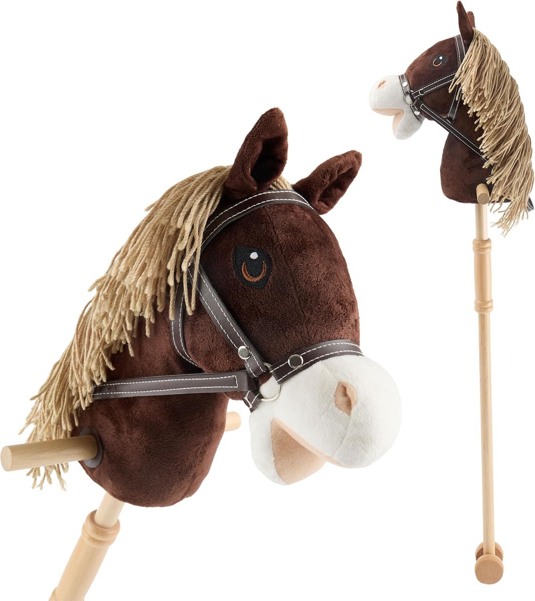 Hobby Paard - Speelgoed Paard - Avontuurlijk Spelen - Zachte Pluche - 100cm Lengte - Coco Bruin