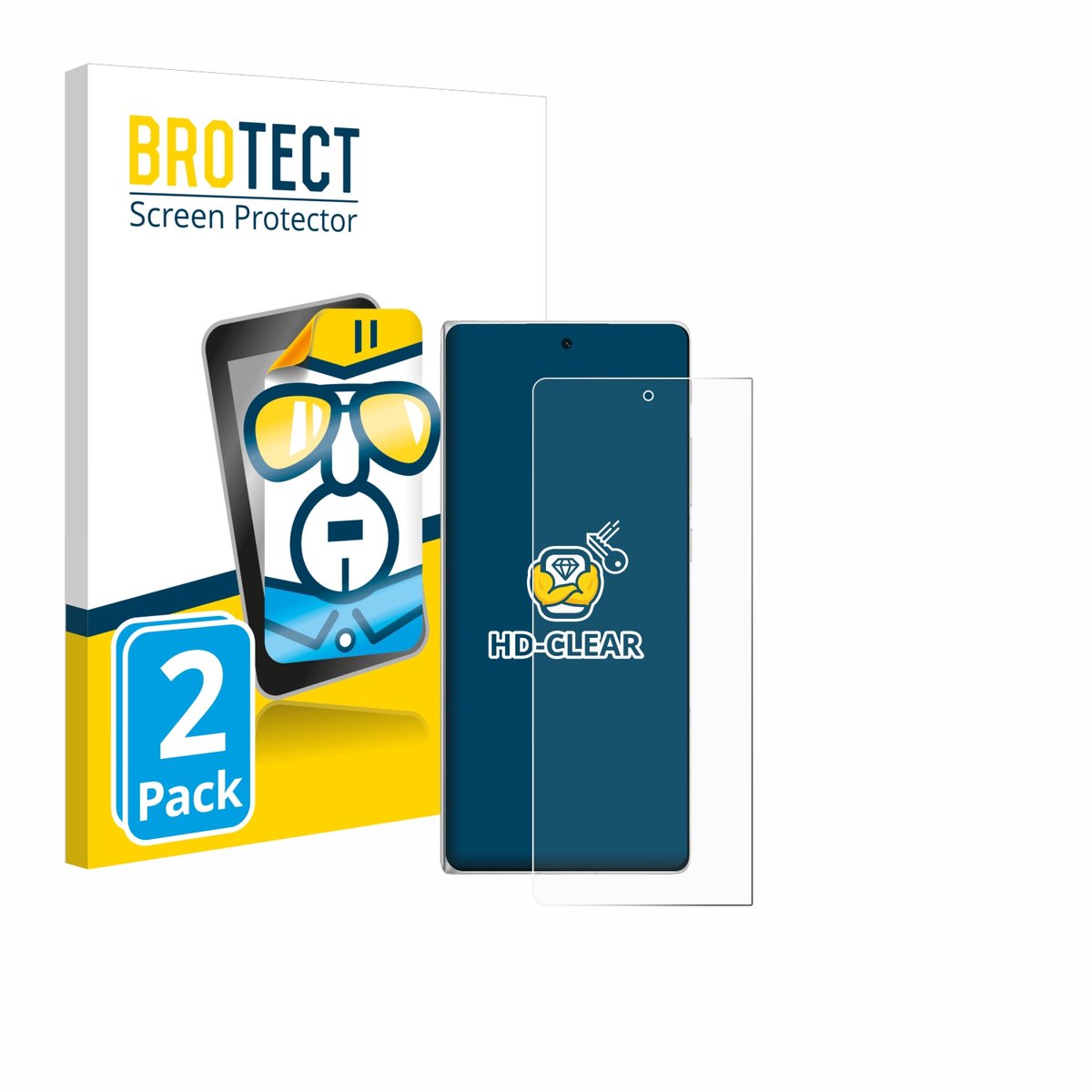 BROTECT - Screenprotector voor Vivo X Fold3 - Folie Beschermfolie transparant 2 Stuks