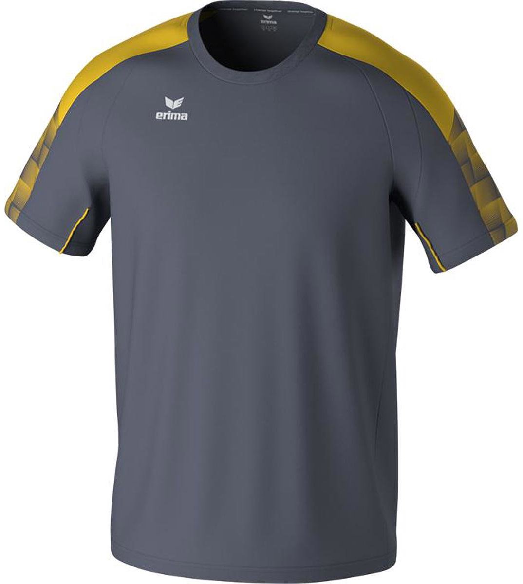 Erima Evo Star T-Shirt Kinderen - Grijs / Geel | Maat: 164